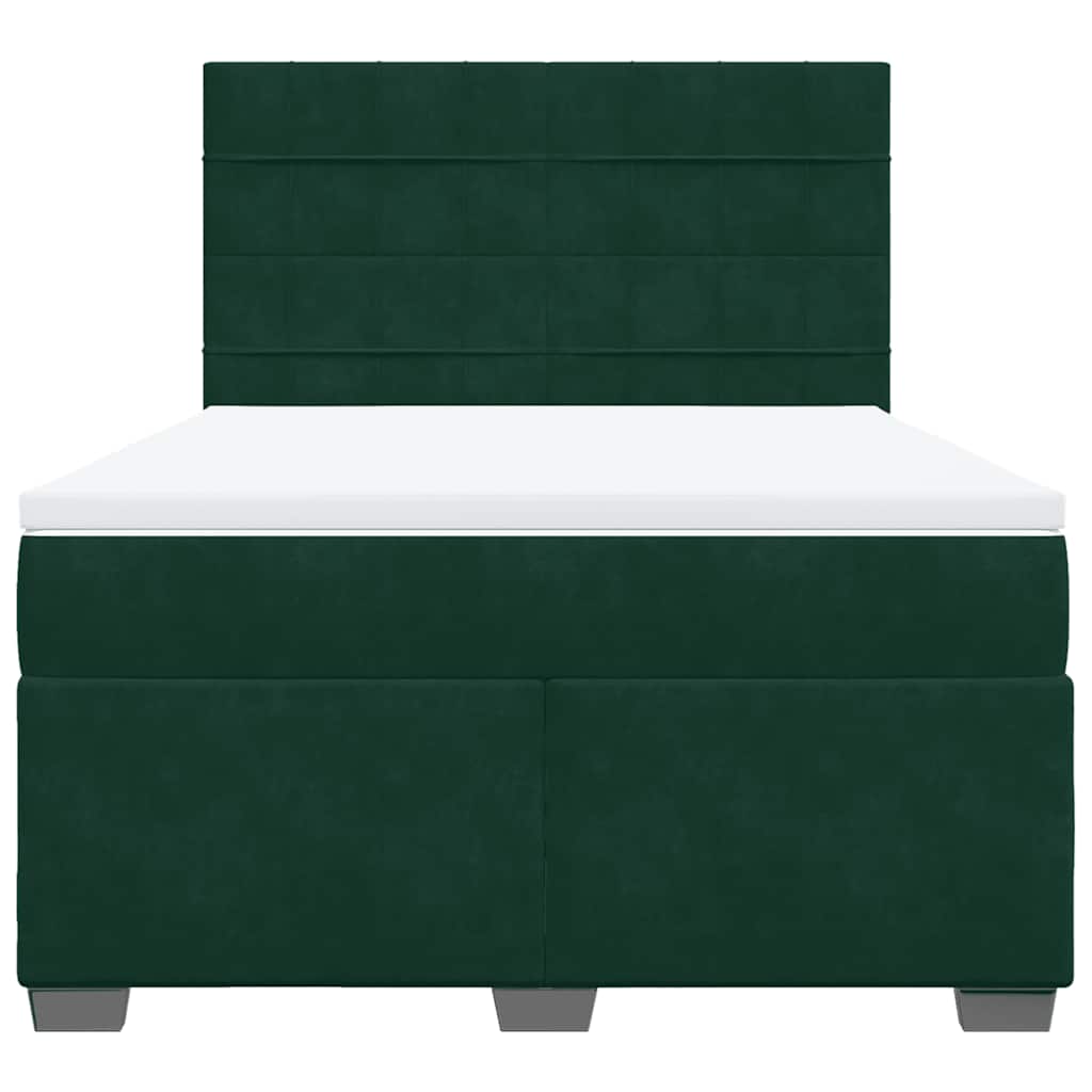 Boxspring met matras fluweel donkergroen 140x200 cm is nu te koop bij PeponiXL, paradijselijk wonen!