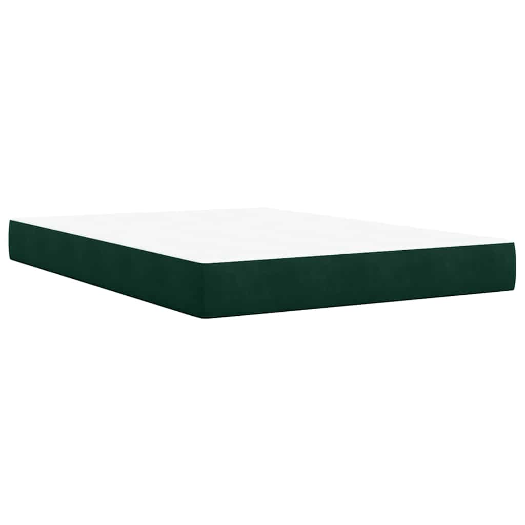 Boxspring met matras fluweel donkergroen 140x200 cm is nu te koop bij PeponiXL, paradijselijk wonen!