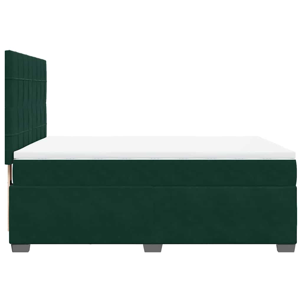 Boxspring met matras fluweel donkergroen 140x200 cm is nu te koop bij PeponiXL, paradijselijk wonen!