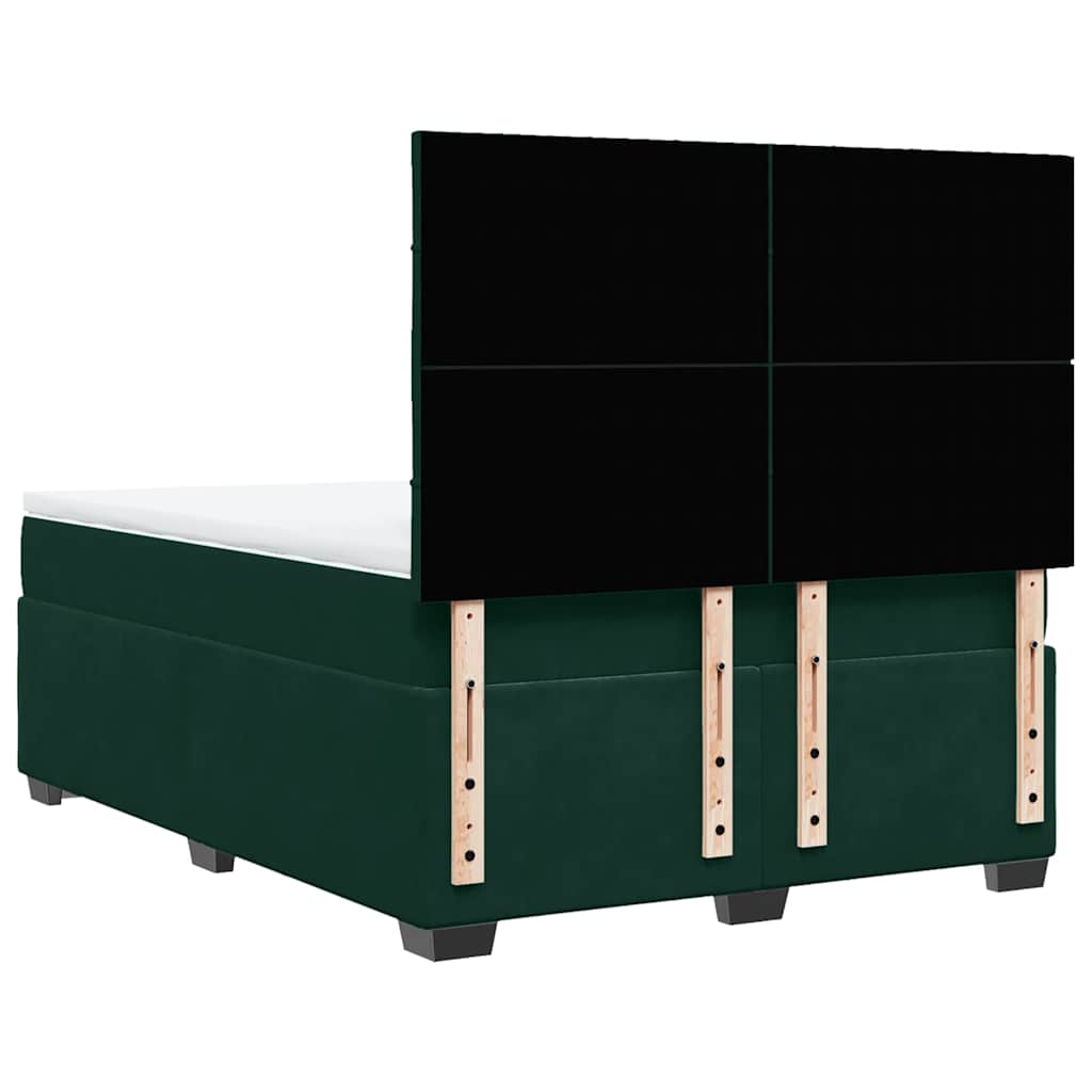 Boxspring met matras fluweel donkergroen 140x200 cm is nu te koop bij PeponiXL, paradijselijk wonen!