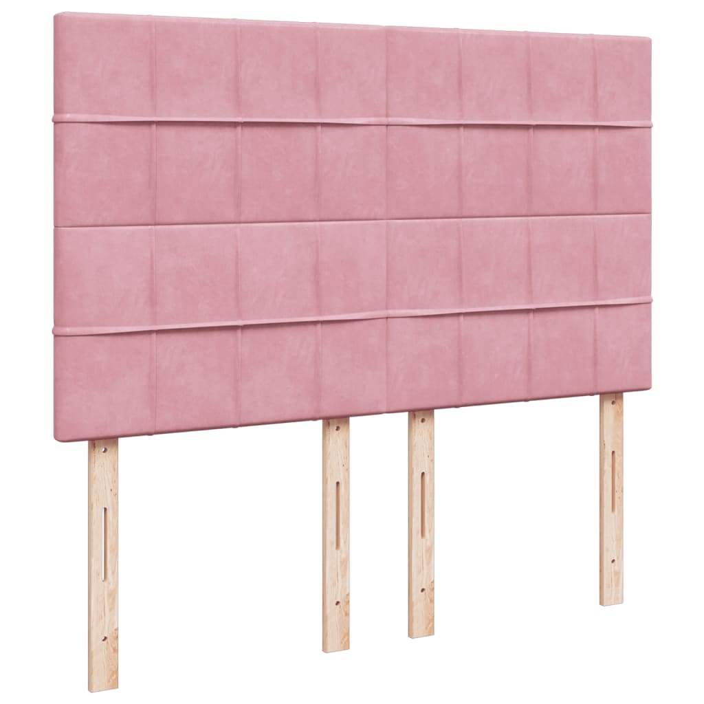 Boxspring met matras fluweel roze 140x200 cm is nu te koop bij PeponiXL, paradijselijk wonen!