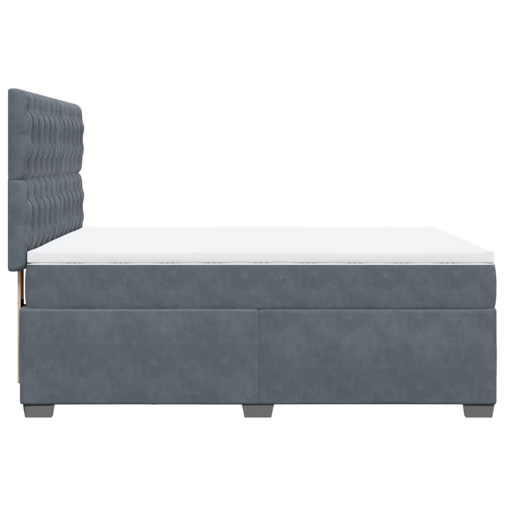 Boxspring met matras fluweel donkergrijs 140x200 cm is nu te koop bij PeponiXL, paradijselijk wonen!