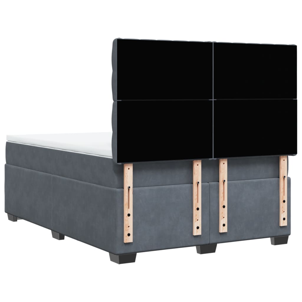 Boxspring met matras fluweel donkergrijs 140x200 cm is nu te koop bij PeponiXL, paradijselijk wonen!