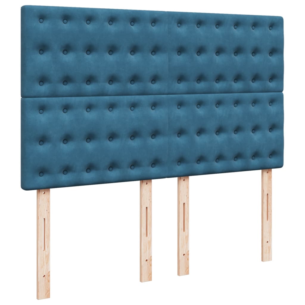 Boxspring met matras fluweel blauw 140x200 cm is nu te koop bij PeponiXL, paradijselijk wonen!