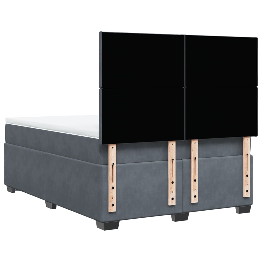 Boxspring met matras fluweel donkergrijs 160x200 cm is nu te koop bij PeponiXL, paradijselijk wonen!