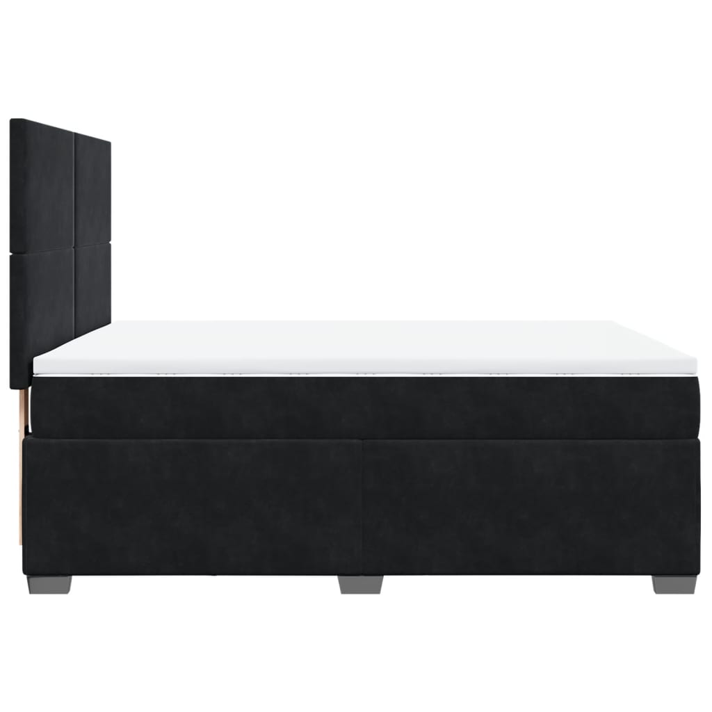 Boxspring met matras fluweel zwart 160x200 cm is nu te koop bij PeponiXL, paradijselijk wonen!