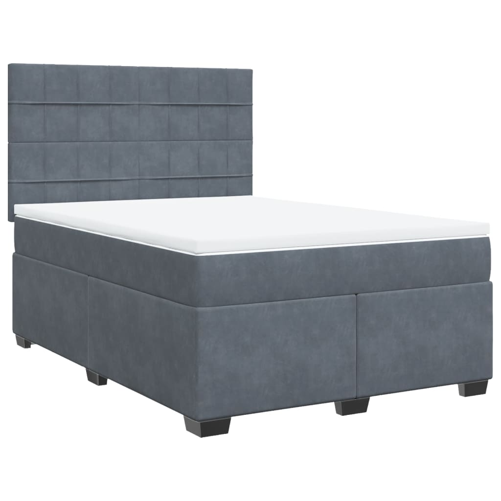 Boxspring met matras fluweel donkergrijs 160x200 cm is nu te koop bij PeponiXL, paradijselijk wonen!