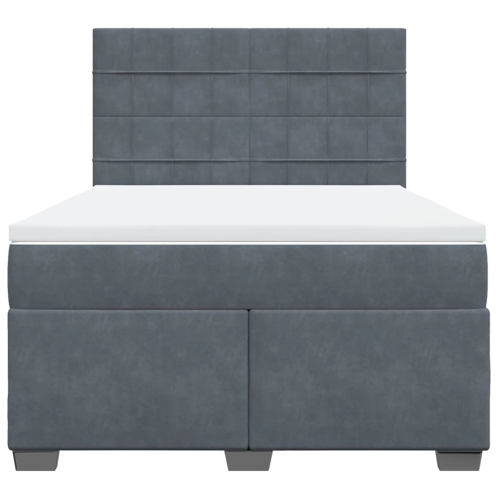 Boxspring met matras fluweel donkergrijs 160x200 cm is nu te koop bij PeponiXL, paradijselijk wonen!