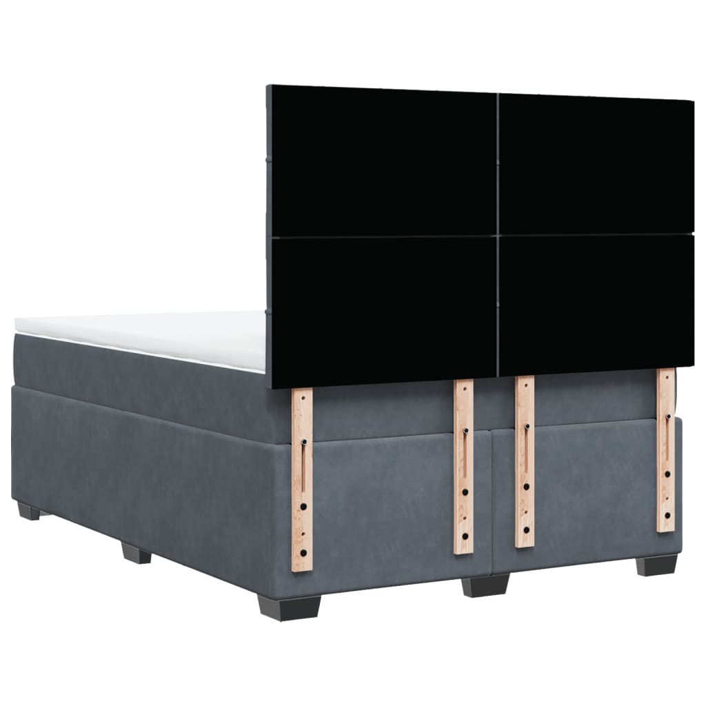 Boxspring met matras fluweel donkergrijs 160x200 cm is nu te koop bij PeponiXL, paradijselijk wonen!