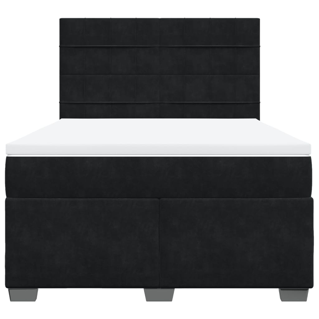 Boxspring met matras fluweel zwart 160x200 cm is nu te koop bij PeponiXL, paradijselijk wonen!
