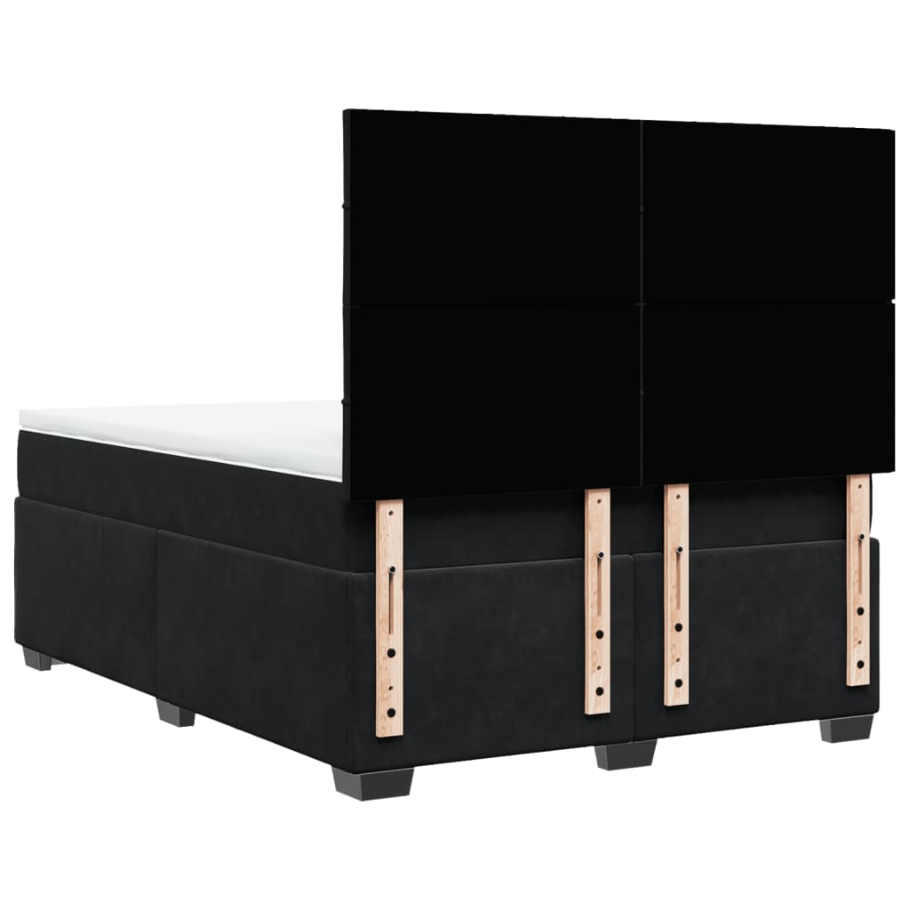 Boxspring met matras fluweel zwart 160x200 cm is nu te koop bij PeponiXL, paradijselijk wonen!