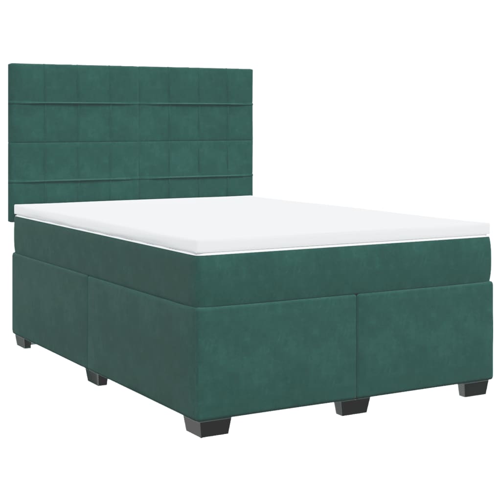 Boxspring met matras fluweel donkergroen 160x200 cm is nu te koop bij PeponiXL, paradijselijk wonen!
