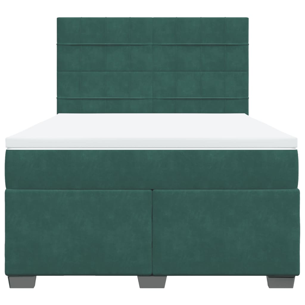 Boxspring met matras fluweel donkergroen 160x200 cm is nu te koop bij PeponiXL, paradijselijk wonen!