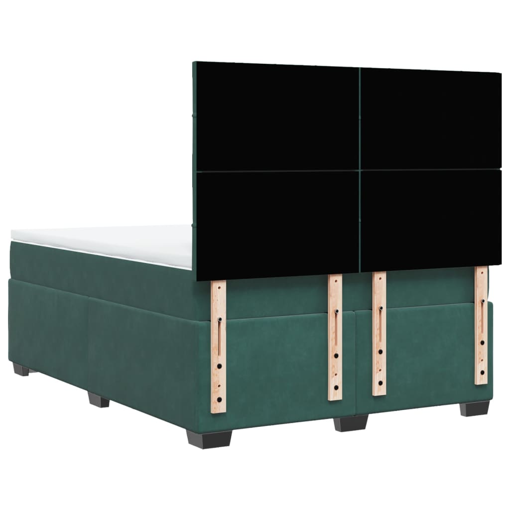 Boxspring met matras fluweel donkergroen 160x200 cm is nu te koop bij PeponiXL, paradijselijk wonen!