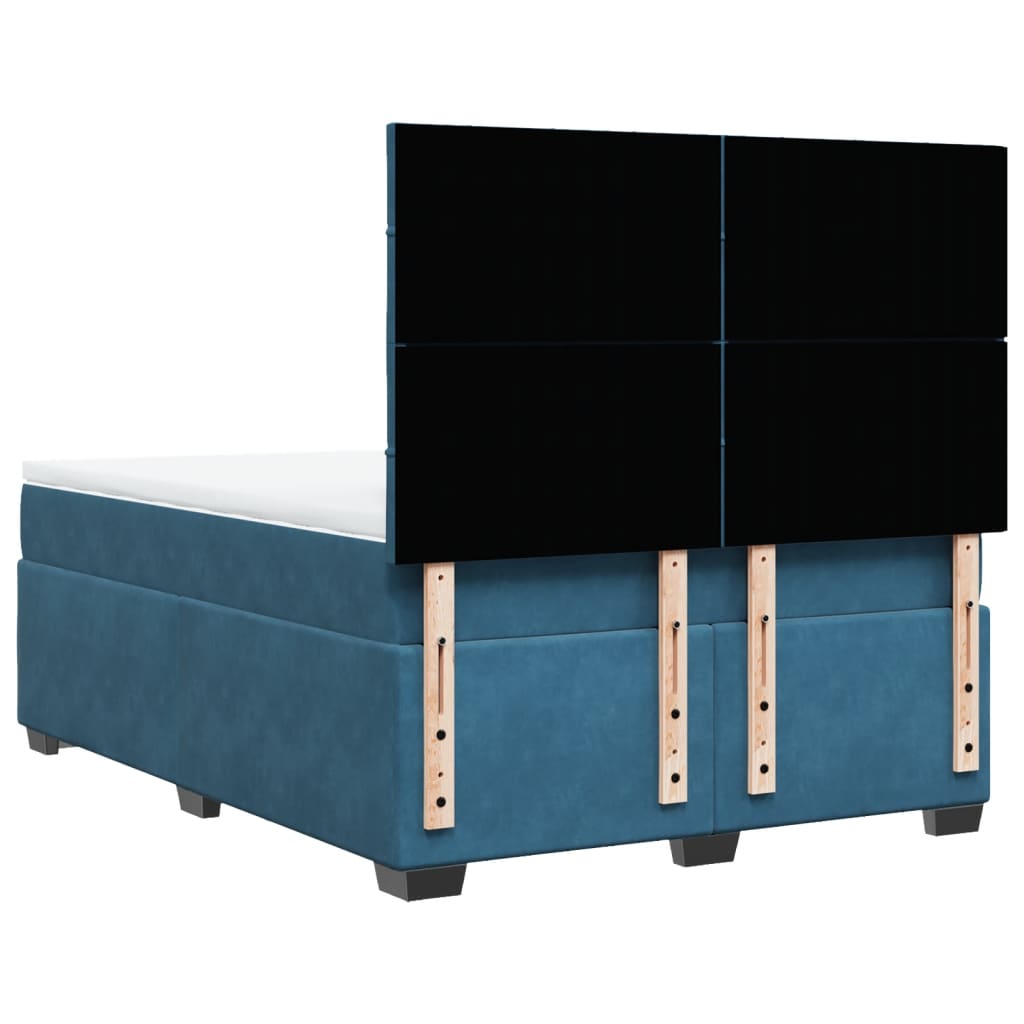 Boxspring met matras fluweel blauw 160x200 cm is nu te koop bij PeponiXL, paradijselijk wonen!