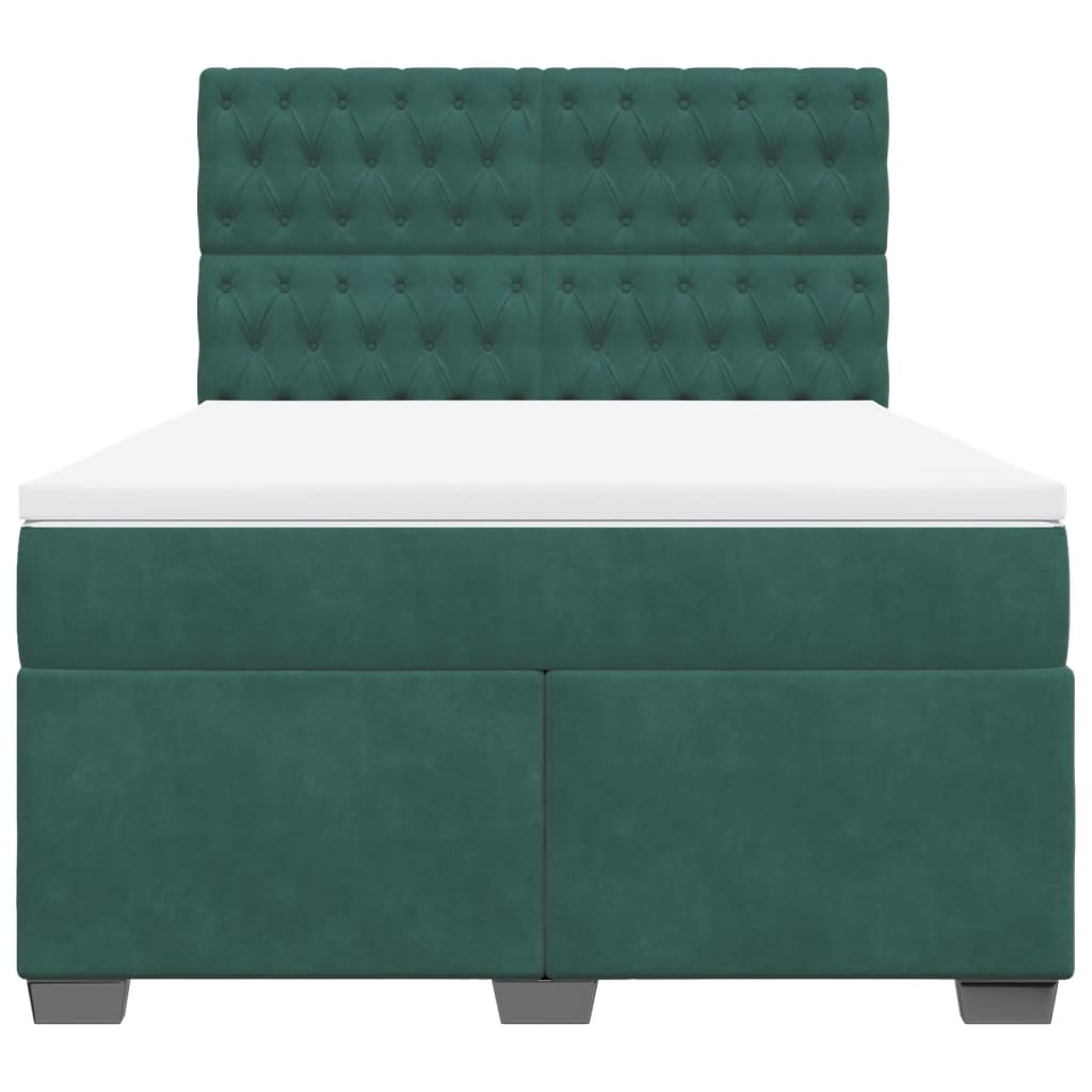 Boxspring met matras fluweel donkergroen 160x200 cm is nu te koop bij PeponiXL, paradijselijk wonen!