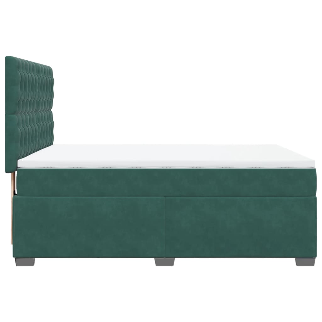 Boxspring met matras fluweel donkergroen 160x200 cm is nu te koop bij PeponiXL, paradijselijk wonen!