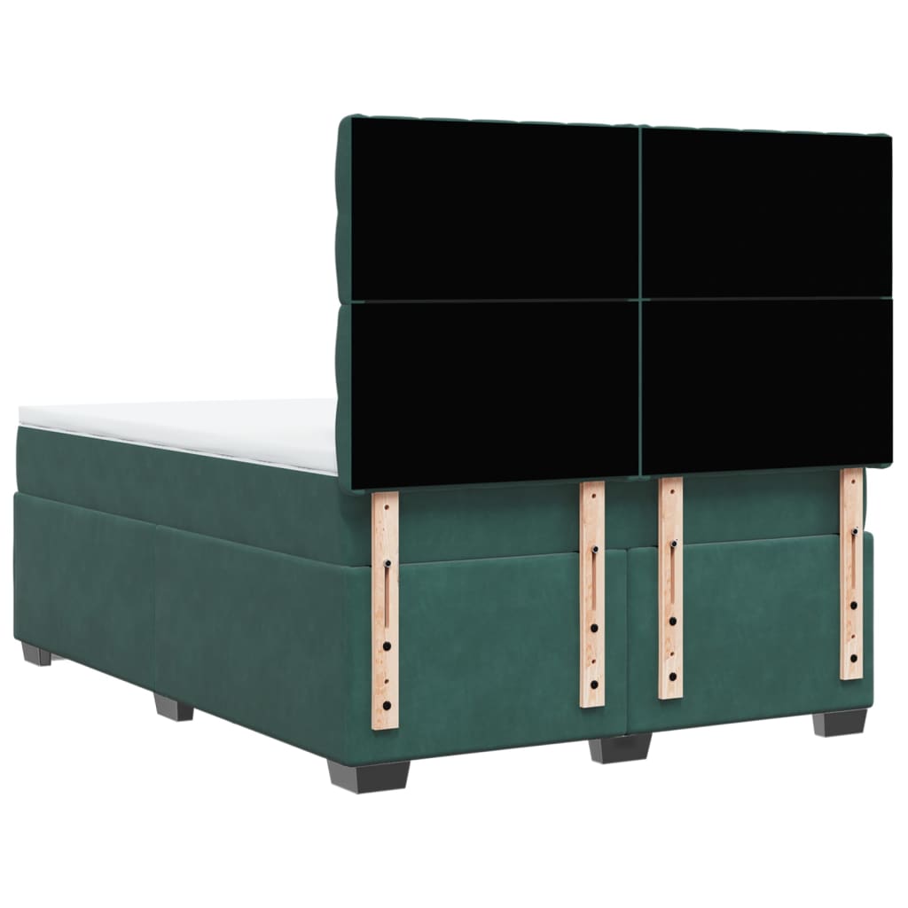 Boxspring met matras fluweel donkergroen 160x200 cm is nu te koop bij PeponiXL, paradijselijk wonen!