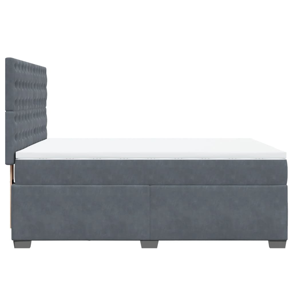 Boxspring met matras fluweel donkergrijs 160x200 cm is nu te koop bij PeponiXL, paradijselijk wonen!