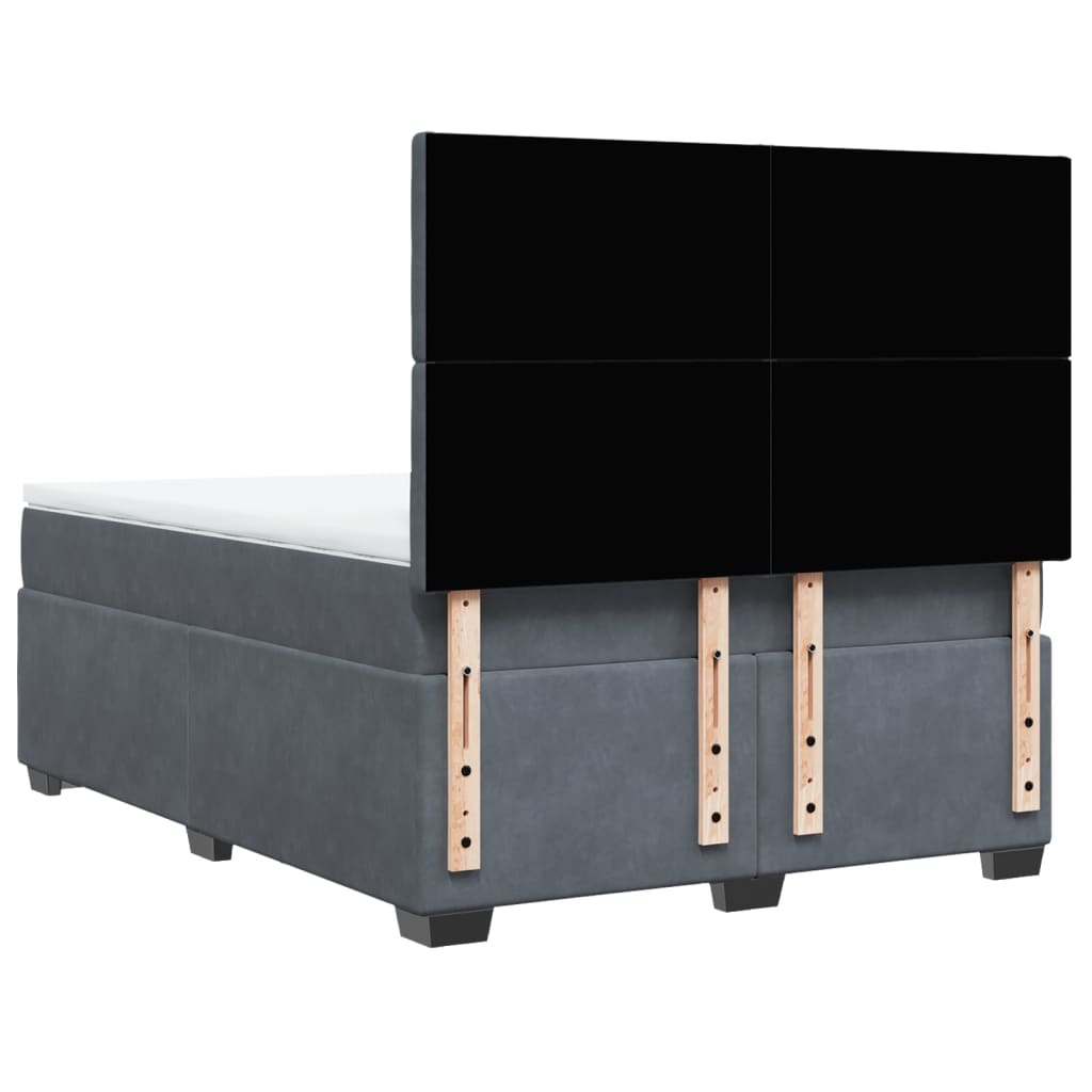Boxspring met matras fluweel donkergrijs 160x200 cm is nu te koop bij PeponiXL, paradijselijk wonen!