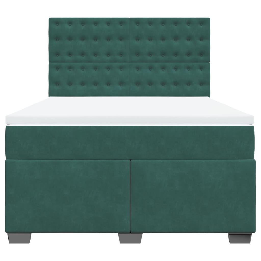 Boxspring met matras fluweel donkergroen 160x200 cm is nu te koop bij PeponiXL, paradijselijk wonen!