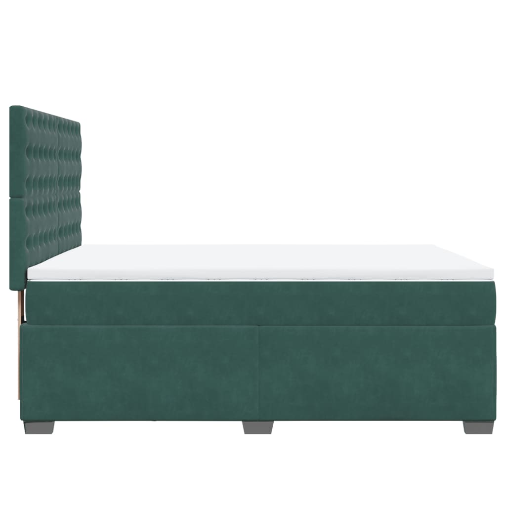 Boxspring met matras fluweel donkergroen 160x200 cm is nu te koop bij PeponiXL, paradijselijk wonen!