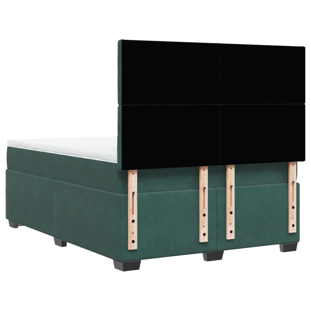 Boxspring met matras fluweel donkergroen 160x200 cm is nu te koop bij PeponiXL, paradijselijk wonen!