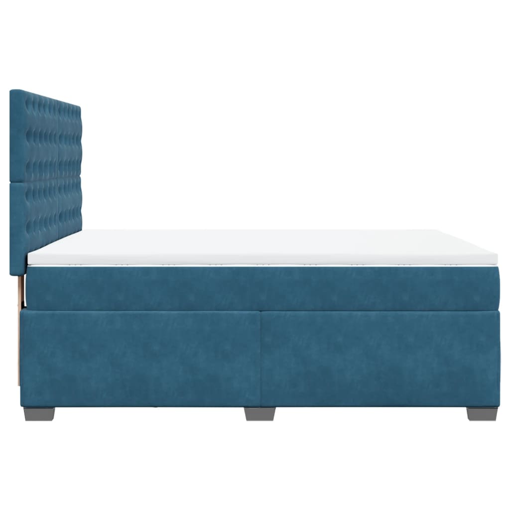 Boxspring met matras fluweel blauw 160x200 cm is nu te koop bij PeponiXL, paradijselijk wonen!