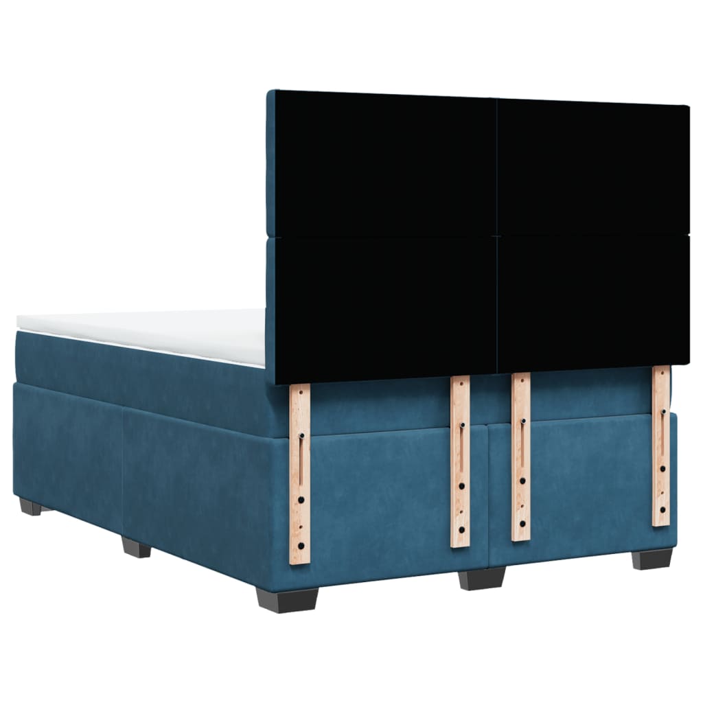 Boxspring met matras fluweel blauw 160x200 cm is nu te koop bij PeponiXL, paradijselijk wonen!