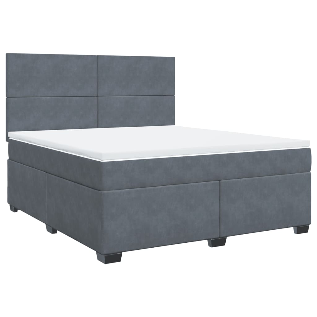 Boxspring met matras fluweel donkergrijs 180x200 cm is nu te koop bij PeponiXL, paradijselijk wonen!