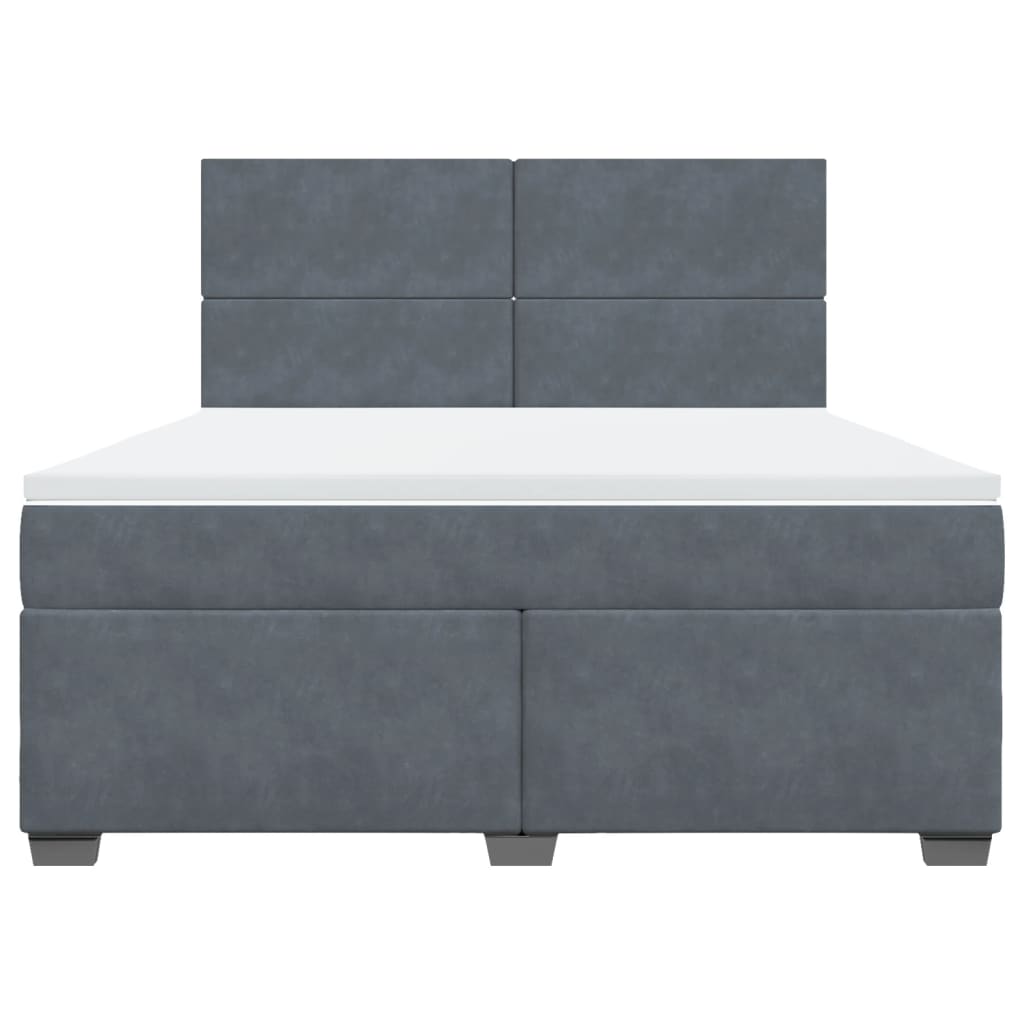 Boxspring met matras fluweel donkergrijs 180x200 cm is nu te koop bij PeponiXL, paradijselijk wonen!