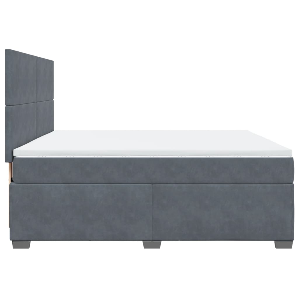 Boxspring met matras fluweel donkergrijs 180x200 cm is nu te koop bij PeponiXL, paradijselijk wonen!