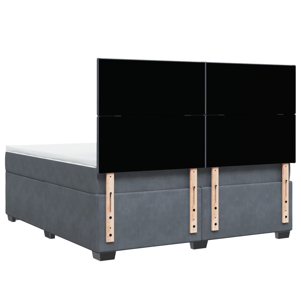 Boxspring met matras fluweel donkergrijs 180x200 cm is nu te koop bij PeponiXL, paradijselijk wonen!