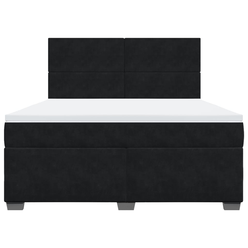 Boxspring met matras fluweel zwart 180x200 cm is nu te koop bij PeponiXL, paradijselijk wonen!