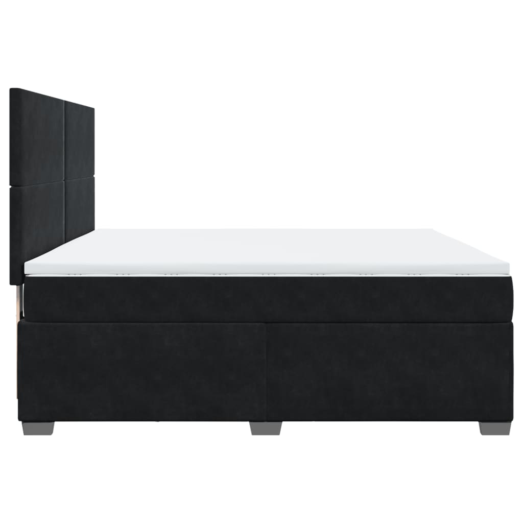 Boxspring met matras fluweel zwart 180x200 cm is nu te koop bij PeponiXL, paradijselijk wonen!