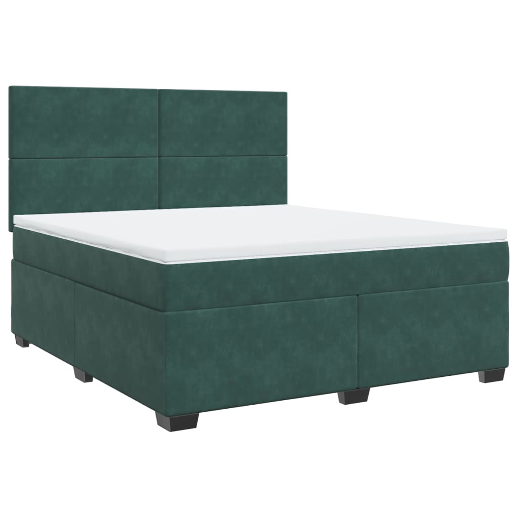 Boxspring met matras fluweel donkergroen 180x200 cm is nu te koop bij PeponiXL, paradijselijk wonen!