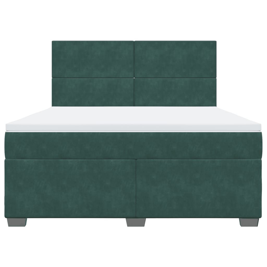 Boxspring met matras fluweel donkergroen 180x200 cm is nu te koop bij PeponiXL, paradijselijk wonen!