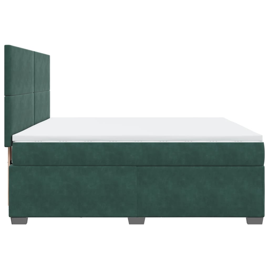 Boxspring met matras fluweel donkergroen 180x200 cm is nu te koop bij PeponiXL, paradijselijk wonen!