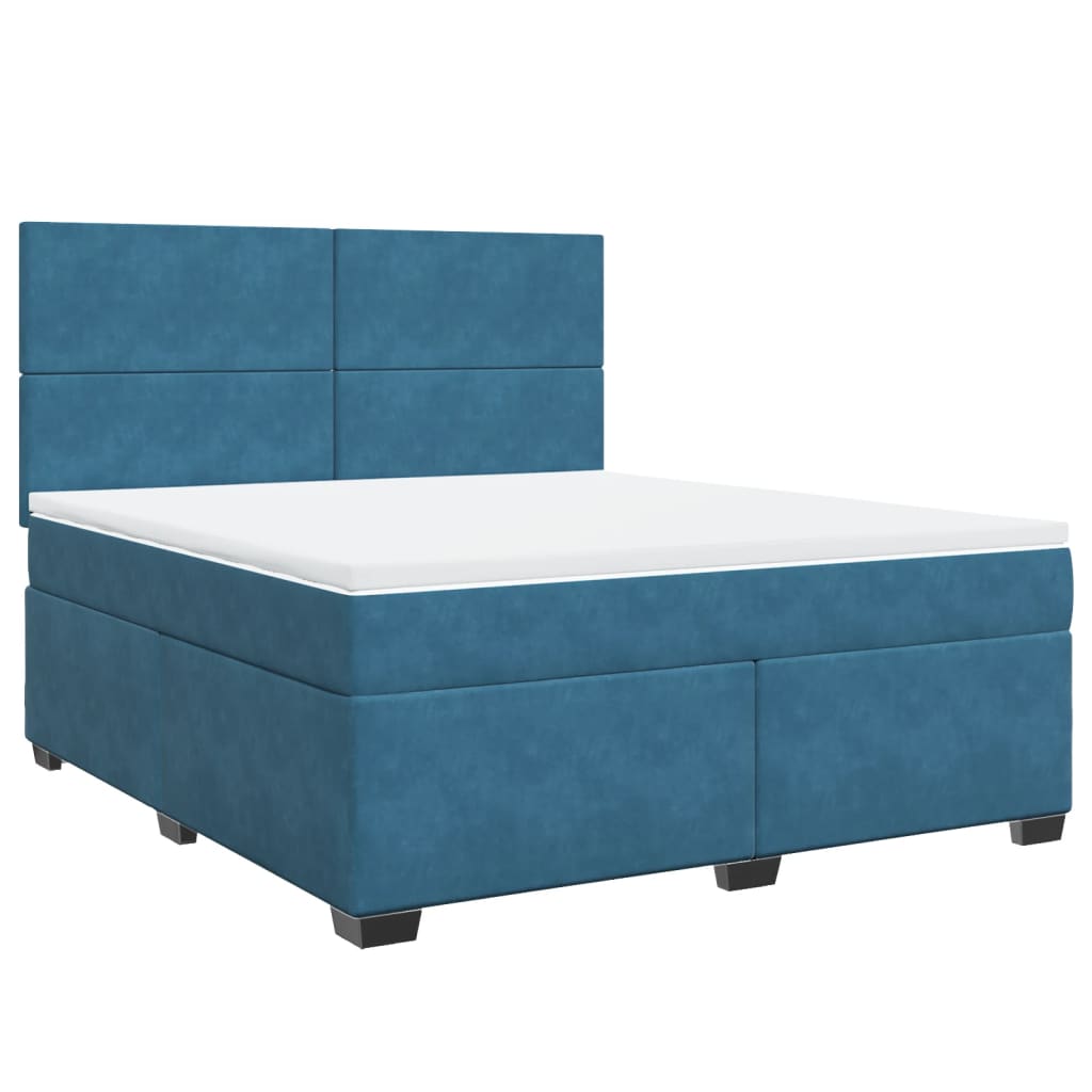 Boxspring met matras fluweel blauw 180x200 cm is nu te koop bij PeponiXL, paradijselijk wonen!