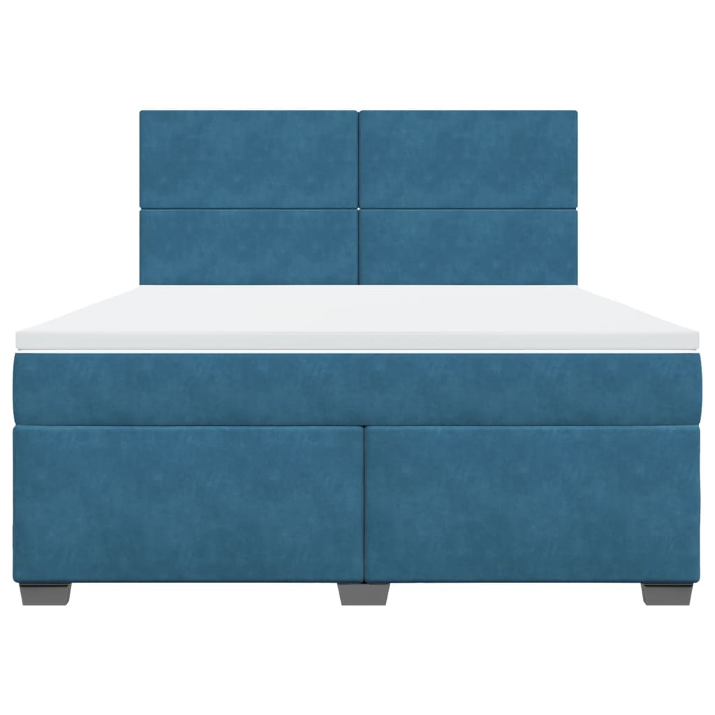 Boxspring met matras fluweel blauw 180x200 cm is nu te koop bij PeponiXL, paradijselijk wonen!