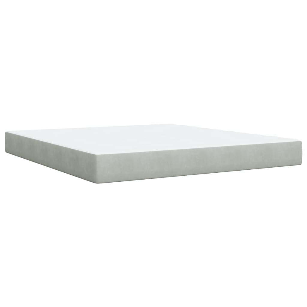 Boxspring met matras fluweel lichtgrijs 180x200 cm is nu te koop bij PeponiXL, paradijselijk wonen!