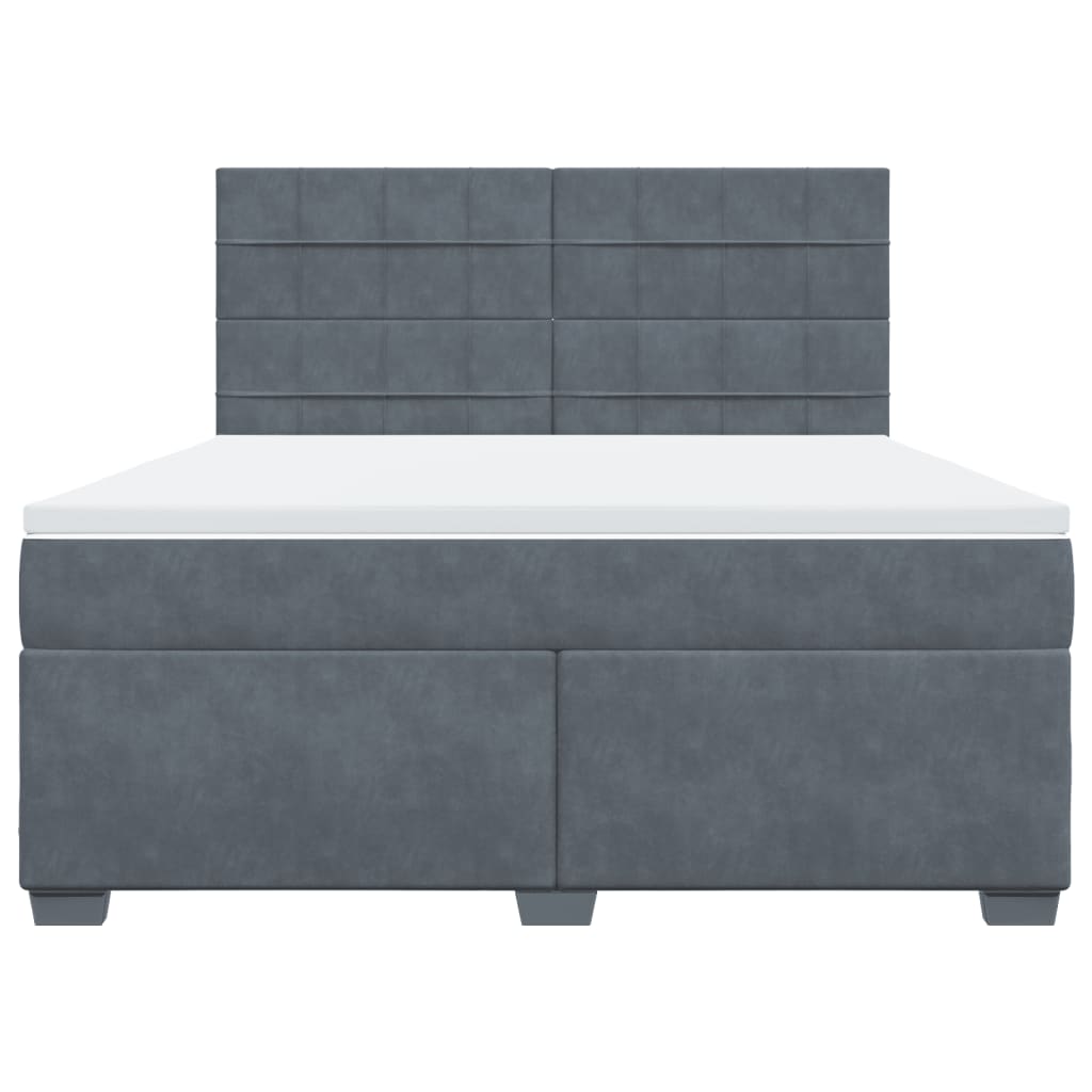 Boxspring met matras fluweel donkergrijs 180x200 cm is nu te koop bij PeponiXL, paradijselijk wonen!