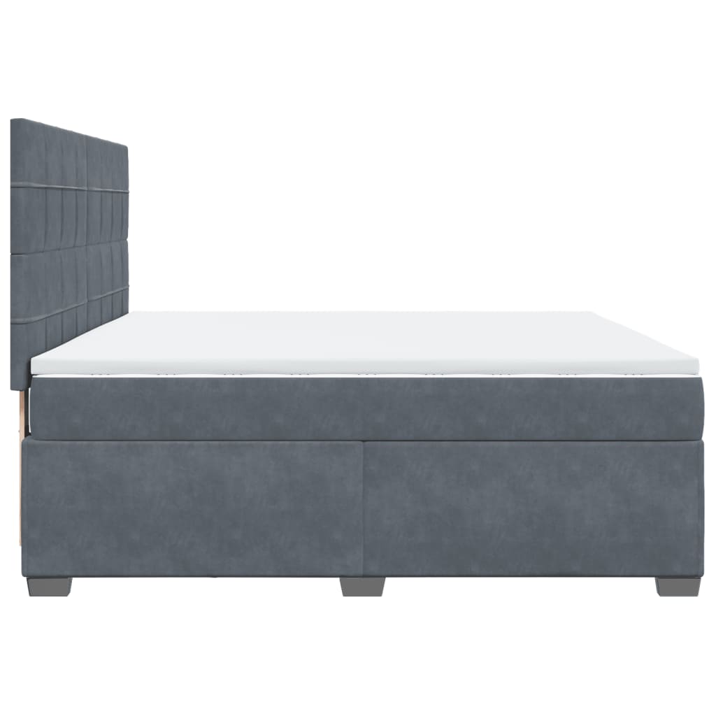 Boxspring met matras fluweel donkergrijs 180x200 cm is nu te koop bij PeponiXL, paradijselijk wonen!