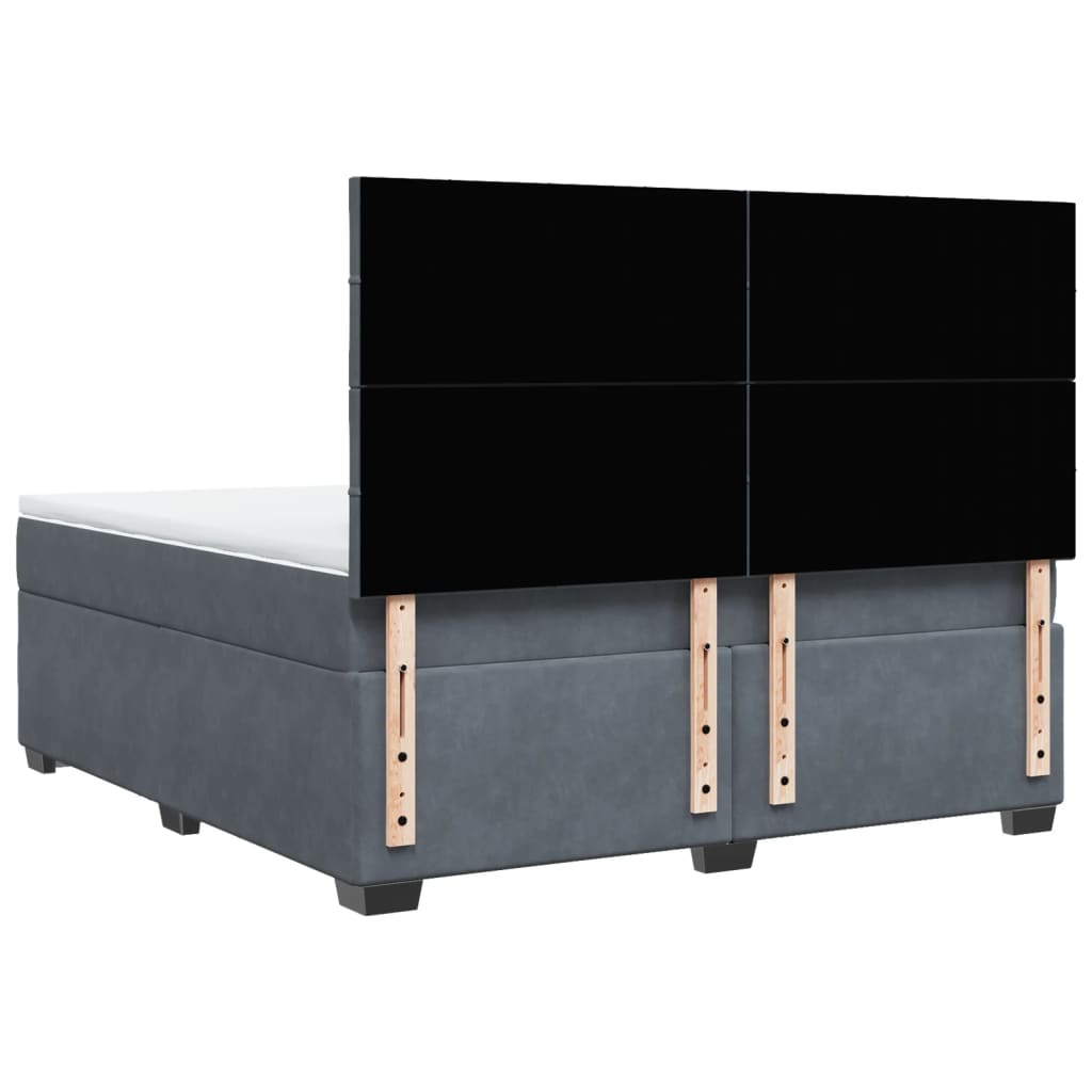 Boxspring met matras fluweel donkergrijs 180x200 cm is nu te koop bij PeponiXL, paradijselijk wonen!