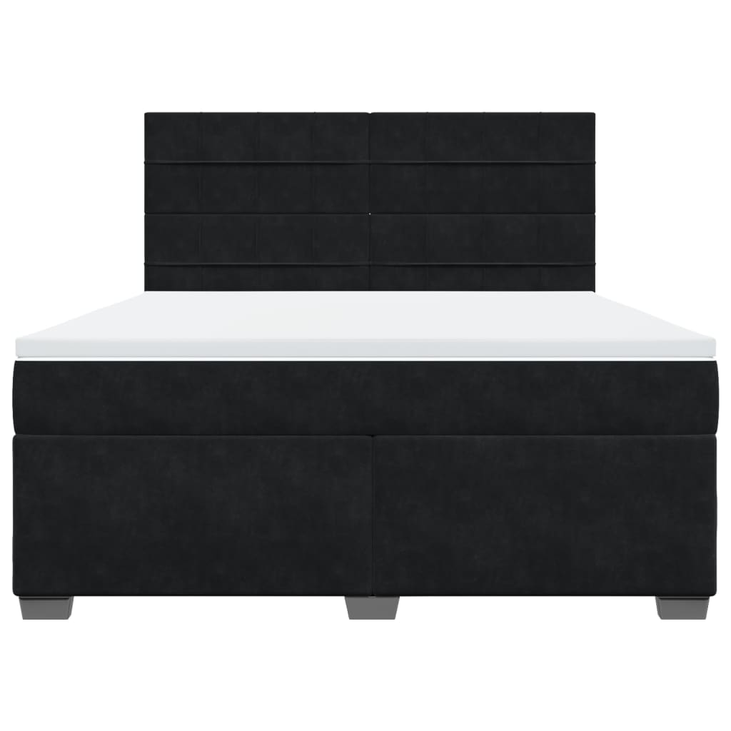 Boxspring met matras fluweel zwart 180x200 cm is nu te koop bij PeponiXL, paradijselijk wonen!