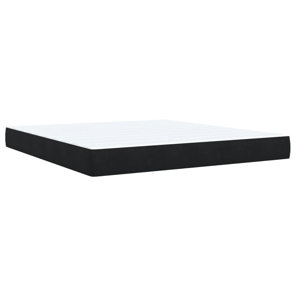 Boxspring met matras fluweel zwart 180x200 cm is nu te koop bij PeponiXL, paradijselijk wonen!