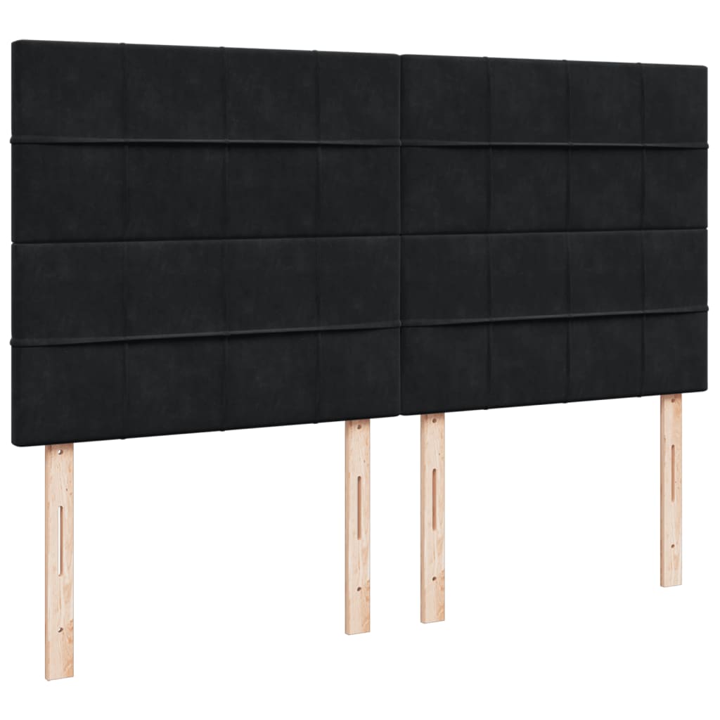 Boxspring met matras fluweel zwart 180x200 cm is nu te koop bij PeponiXL, paradijselijk wonen!
