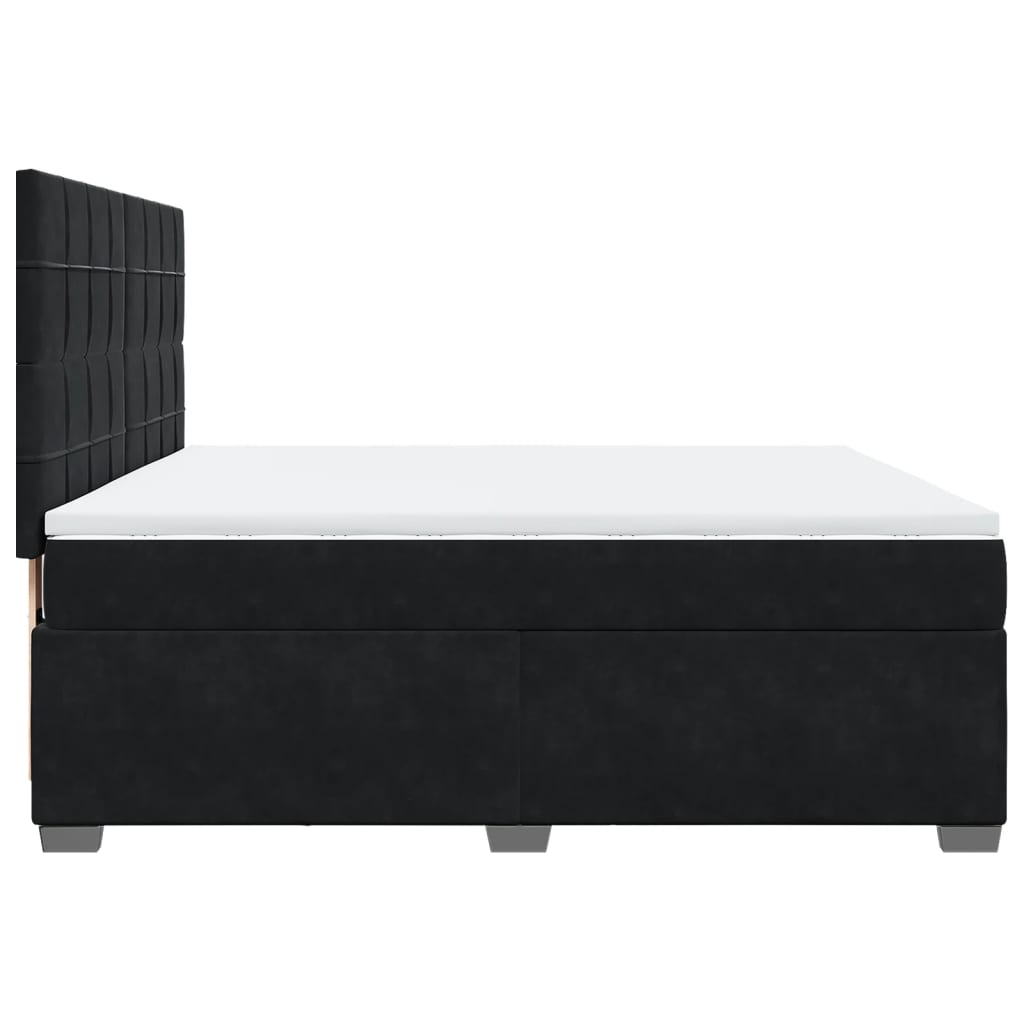Boxspring met matras fluweel zwart 180x200 cm is nu te koop bij PeponiXL, paradijselijk wonen!
