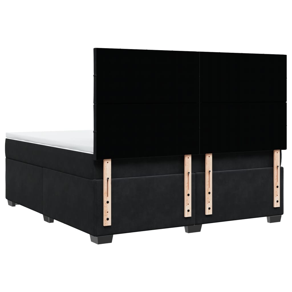 Boxspring met matras fluweel zwart 180x200 cm is nu te koop bij PeponiXL, paradijselijk wonen!