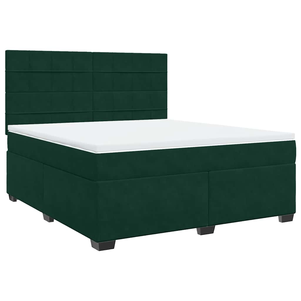 Boxspring met matras fluweel donkergroen 180x200 cm is nu te koop bij PeponiXL, paradijselijk wonen!